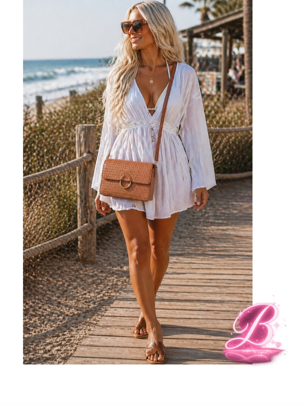 🎀Bueno Boho Beach Woven Crossbody - Neutral Tan
